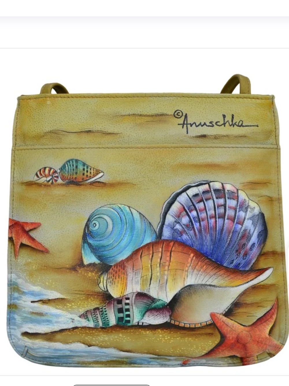 Anuschka Hand-Painted Seashell Crossbody Bag - Multicolor